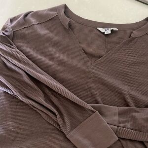 Waffle knit long sleeve